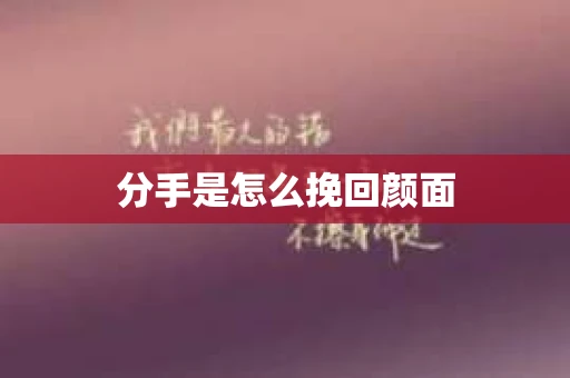 分手是怎么挽回颜面