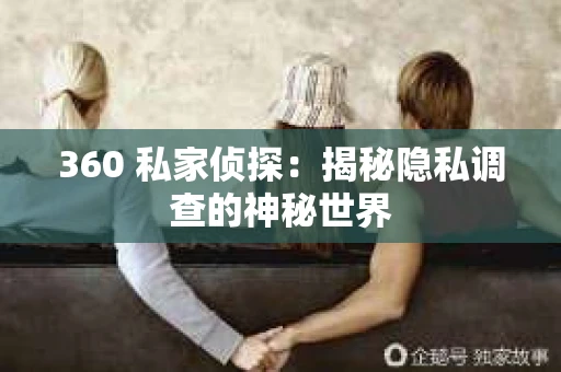360 私家侦探：揭秘隐私调查的神秘世界