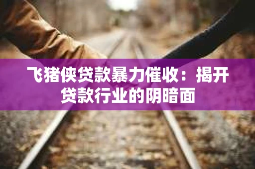 飞猪侠贷款暴力催收：揭开贷款行业的阴暗面