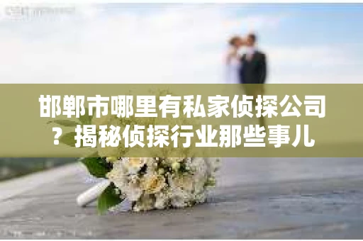 邯郸市哪里有私家侦探公司？揭秘侦探行业那些事儿
