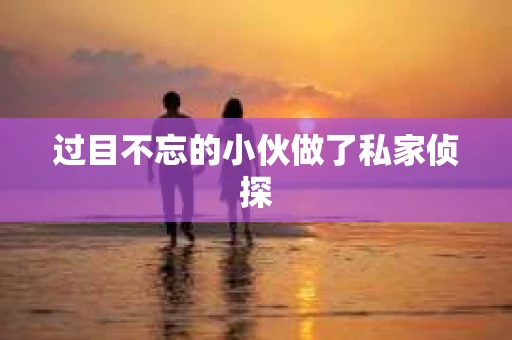 过目不忘的小伙做了私家侦探